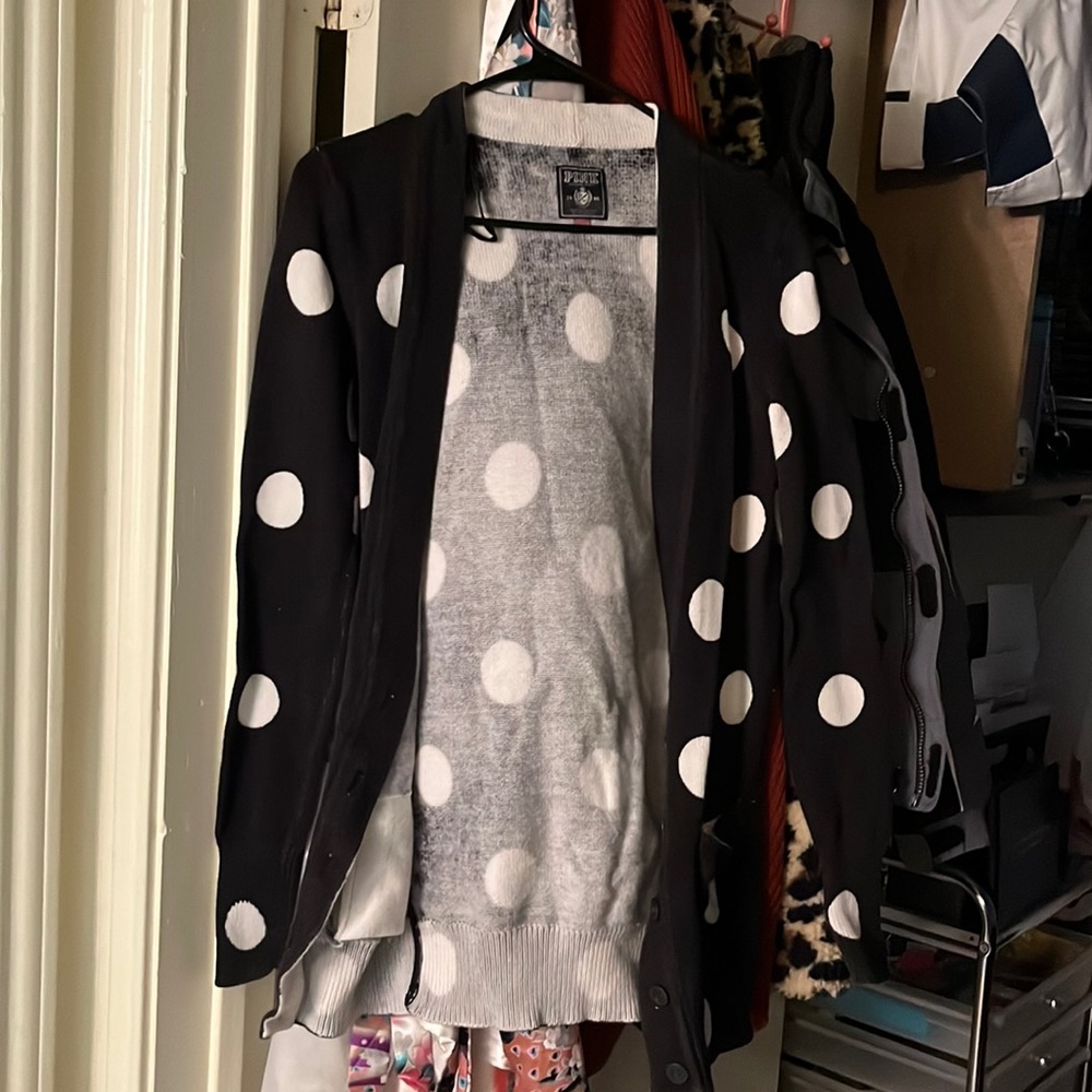 RARE VS PINK POLKA DOT CARDIGAN S
